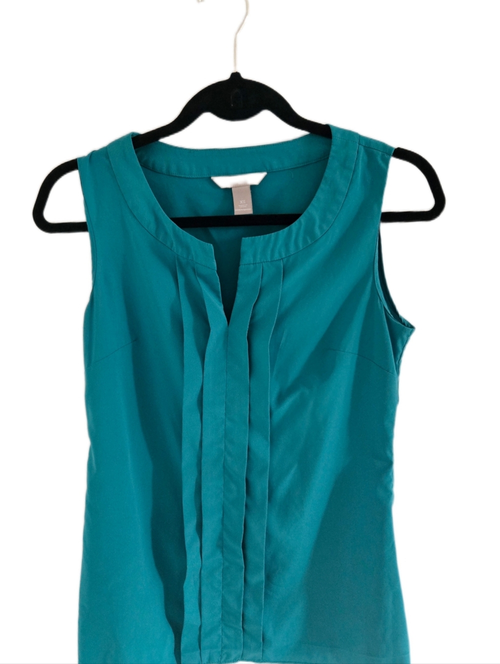 Banana Republic Teal Pleated Sleeveless Blouse - XS